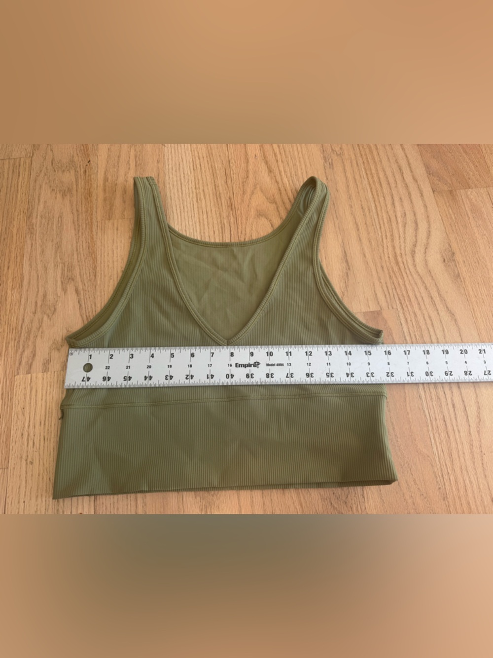 Lululemon Bronze Green Power Pivot Reversible Ribbed Tank Size 10 - Picture 4 of 5